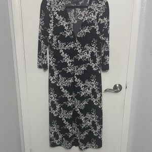 Elegant Floral Long Sleeve Dress